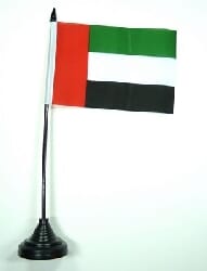 Vereinigte Arabische Emirate Tisch-Fahne mit Fuss | 10 x 15 cm - Bild 1