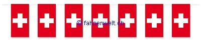 Papier Fahnenkette Schweiz gedruckt | 20 Fahnen 12 x 24 cm 5 m lang - Bild 1
