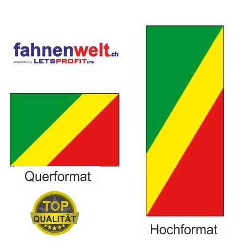 Kongo Brazzaville Fahne aus Multi-Flag im Hoch- und Querformat | diverse Gr&ouml;ssen - Bild 1