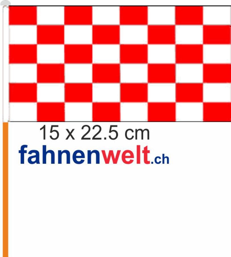 Fan-Fahne rot/weiss Fahne / Flagge am Stab Pack &agrave; 4 St&uuml;ck | 15.5 x 23 cm - Bild 1