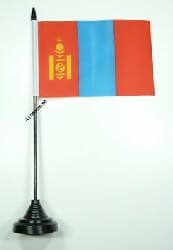 Mongolei Tisch-Fahne mit Fuss | 10 x 15 cm - Bild 1