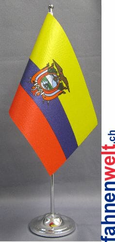 Ecuador Tisch-Fahne DeLuxe ohne St&auml;nder | 15.5 x 24 cm - Bild 1