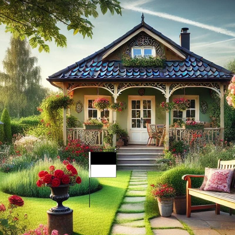 Gartenfahne Kanton Freiburg &ndash; 30 x 30 cm | inkl. Gest&auml;nge - Bild 3