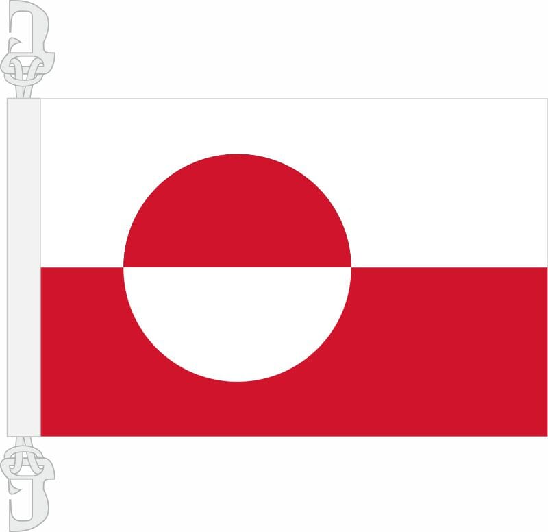 Gr&ouml;nland Hissfahne gedruckt im Querformat | 30 x 45 cm - Bild 1