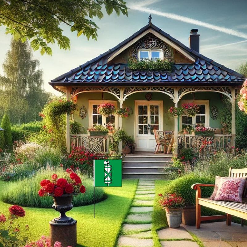Gartenfahne Kanton St. Gallen &ndash; 30 x 30 cm | inkl. Gest&auml;nge - Bild 3