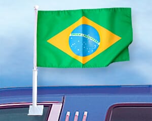 Brasilien Autofahne gedruckt im Querformat | 27 x 45 cm - Bild 1