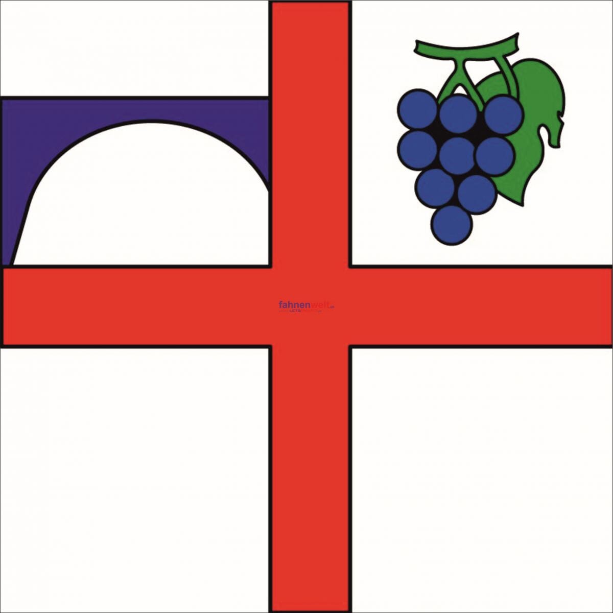 Fahne Gemeinde 6652,6653,6654 Terre di Pedemonte (TI) | 30 x 30 cm und Gr&ouml;sser - Bild 1