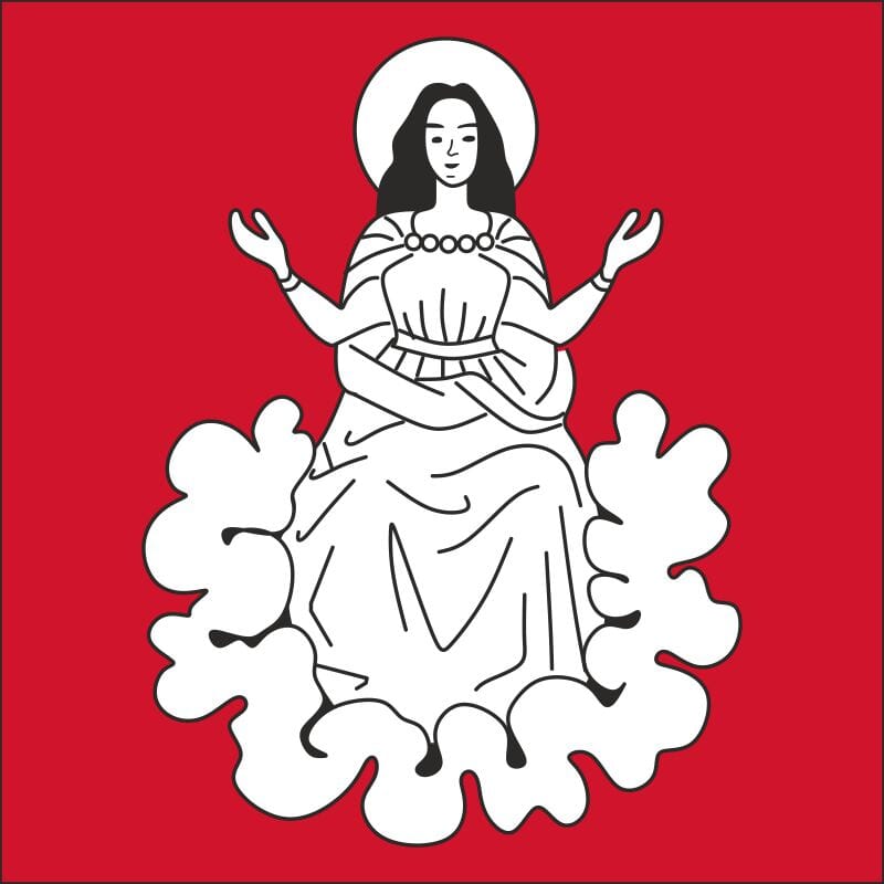 Fahne Gemeinde 7165 Breil/Brigels alte Gemeindefahne (GR) | 30 x 30 cm und Gr&ouml;sser - Bild 1