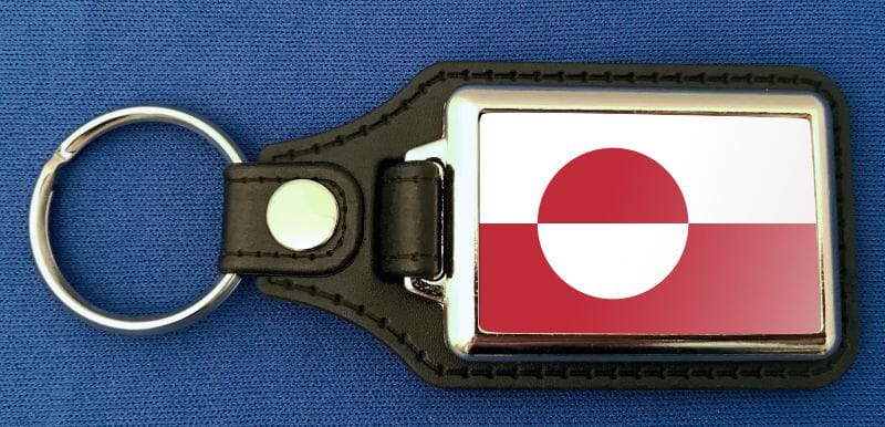 Gr&ouml;nland Schl&uuml;sselanh&auml;nger aus Metall und Kunstleder | ca. 95 X 37 mm - Bild 1