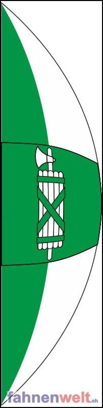 Bogenfahne / Halbrundfahne Kanton St. Gallen SG inkl. Karabiner - Bild 1