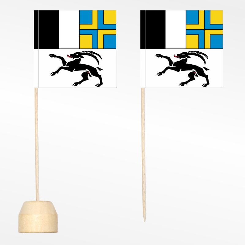 Mini- / Tischf&auml;hnchen Graub&uuml;nden Pack &agrave; 10 St&uuml;ck | 55 x 55 mm - Bild 1