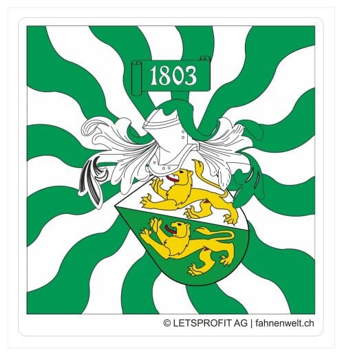Thurgau Aufkleber geflammt | 7 x 7 cm - Bild 1