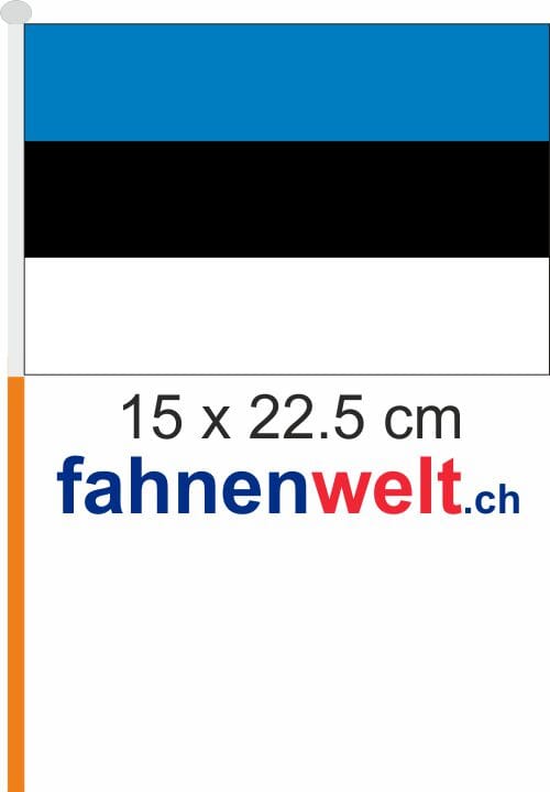 Estland Fahne / Flagge am Stab Pack &agrave; 4 St&uuml;ck | 15 x 22.5 cm - Bild 1