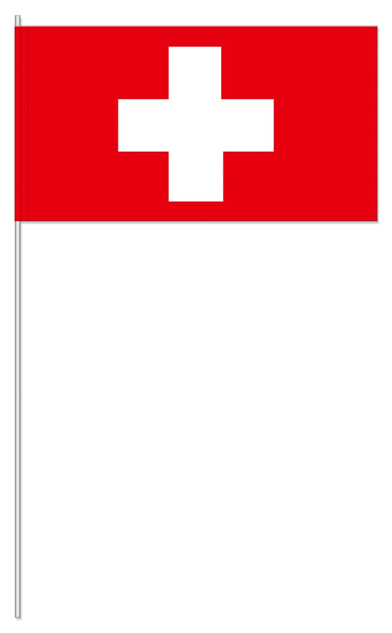 Schweizer Stofffahne am Stab | ca. 30 x 40 cm - Bild 1