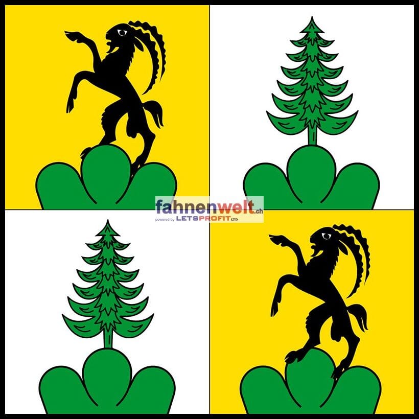 Fahne Gemeinde 1614 Granges-Veveyse (FR) | 30 x 30 cm und Gr&ouml;sser - Bild 1