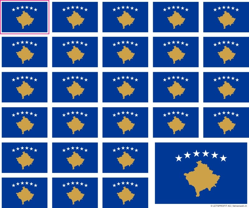 Aufkleber Kosovo auf Bogen | 12.5 x 10.5 cm - Bild 1