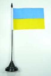 Ukraine Tisch-Fahne mit Fuss | 10 x 15 cm - Bild 1