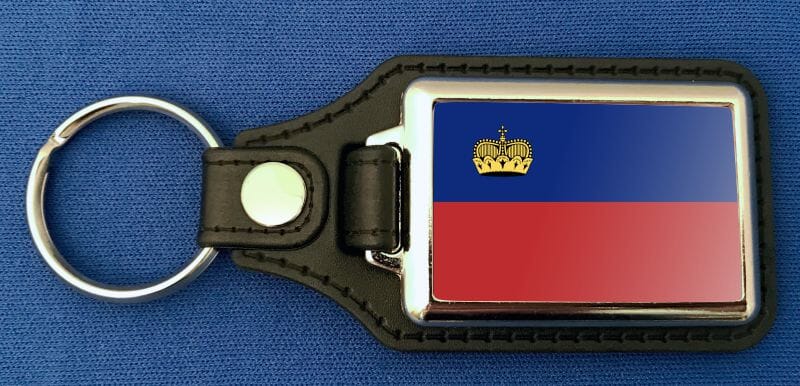 Liechtenstein Schl&uuml;sselanh&auml;nger aus Metall und Kunstleder | ca. 95 X 37 mm - Bild 1