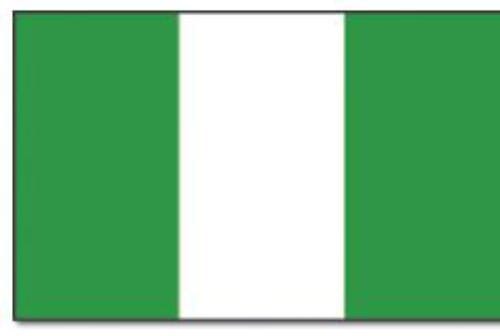 Nigeria Tisch-Fahne aus Stoff mit Holzsockel | 22.5 x 15 cm - Bild 2