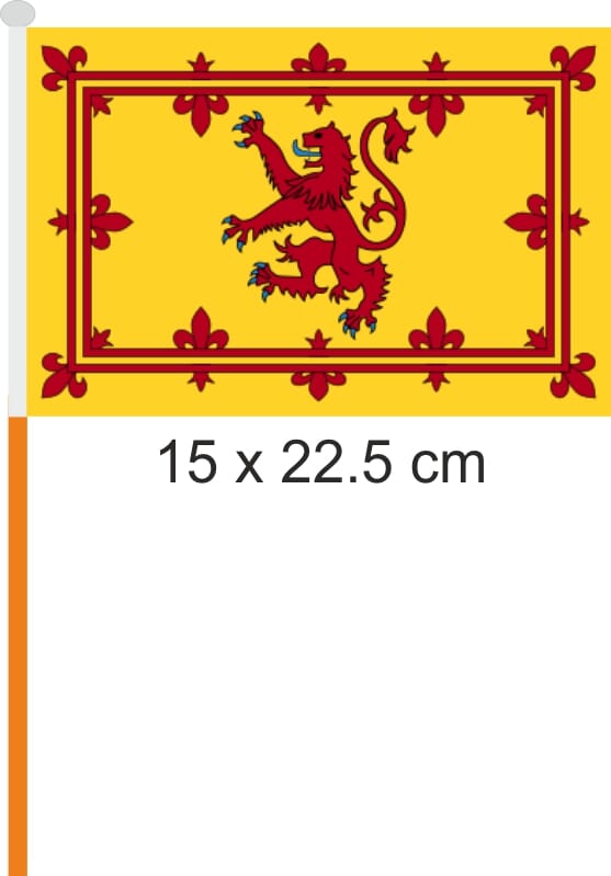 Schottland mit L&ouml;wen mit L&ouml;wen Fahne / Flagge am Stab Pack &agrave; 4 St&uuml;ck | 15.5 x 22.5 cm - Bild 1