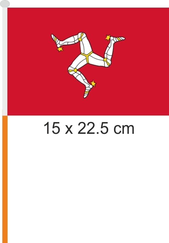 Isle of Man / Flagge am Stab Pack &agrave; 4 St&uuml;ck | 15.5 x 22.5 cm - Bild 1