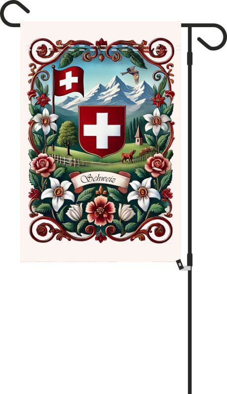 Gartenfahne Schweiz mit Wappen 30x45 cm - Bild 2