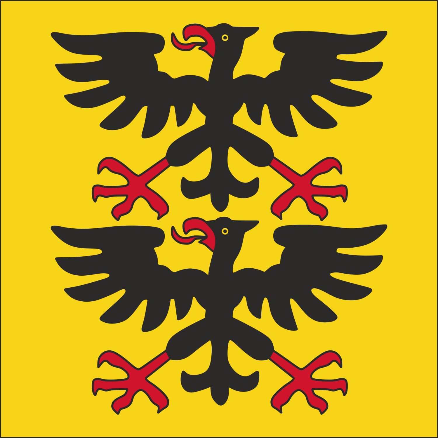 Fahne Gemeinde 4448 L&auml;ufelfingen (BL) | 30 x 30 cm und Gr&ouml;sser - Bild 1