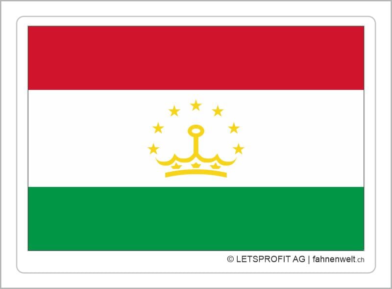 Aufkleber Tadschikistan | 7 x 9.5 cm - Bild 1