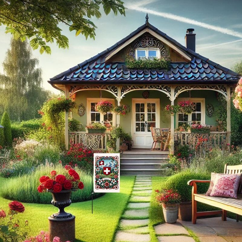 Gartenfahne Schweiz mit Wappen 30x45 cm - Bild 3