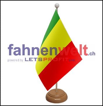 Mali Tisch-Fahne aus Stoff mit Holzsockel | 22.5 x 15 cm - Bild 1