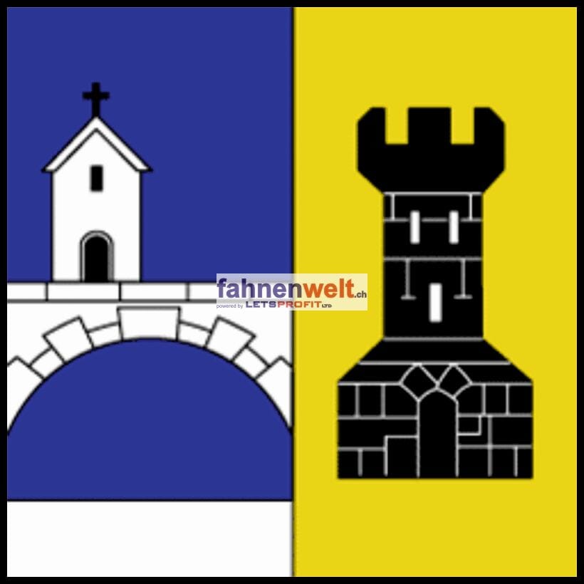 Fahne Gemeinde 3940 Steg Ehemalige Gemeinde (VS) | 30 x 30 cm und Gr&ouml;sser - Bild 1
