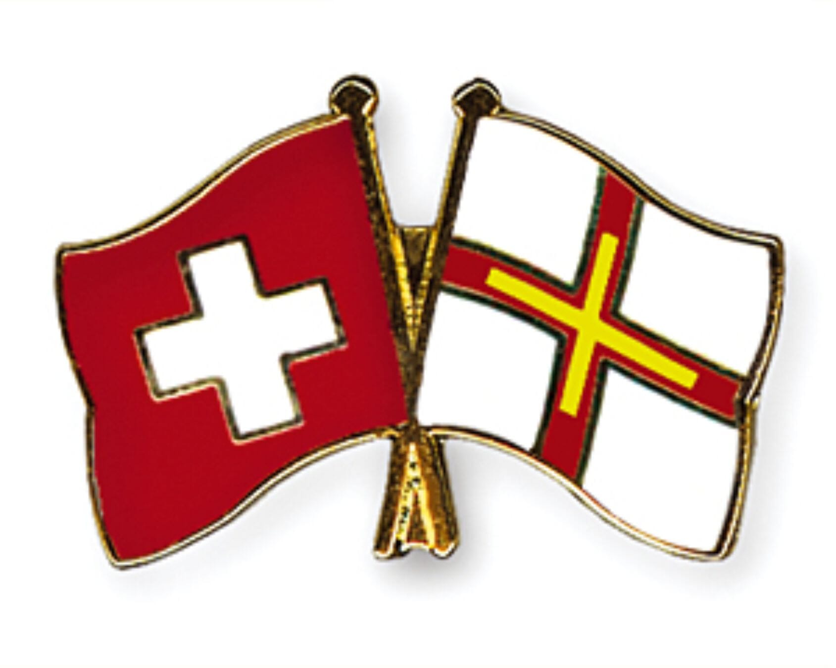 Freundschaftspin Schweiz-Guernsey | Gr&ouml;sse ca. 22mm - Bild 1