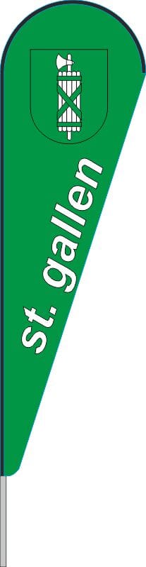 Beach-Flag Kanton St Gallen in Dropfenform | 224 x 70 cm - Bild 1