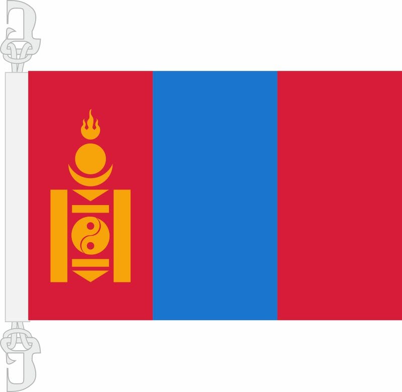 Mongolei Hissfahne gedruckt im Querformat | 30 x 45 cm - Bild 1