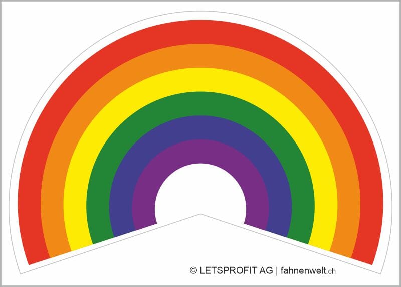 Regenbogen mit Kontur Kleber 9.4 x 6.5 cm - Bunter Aufkleber f&uuml;r Fahrzeuge und mehr - Bild 1