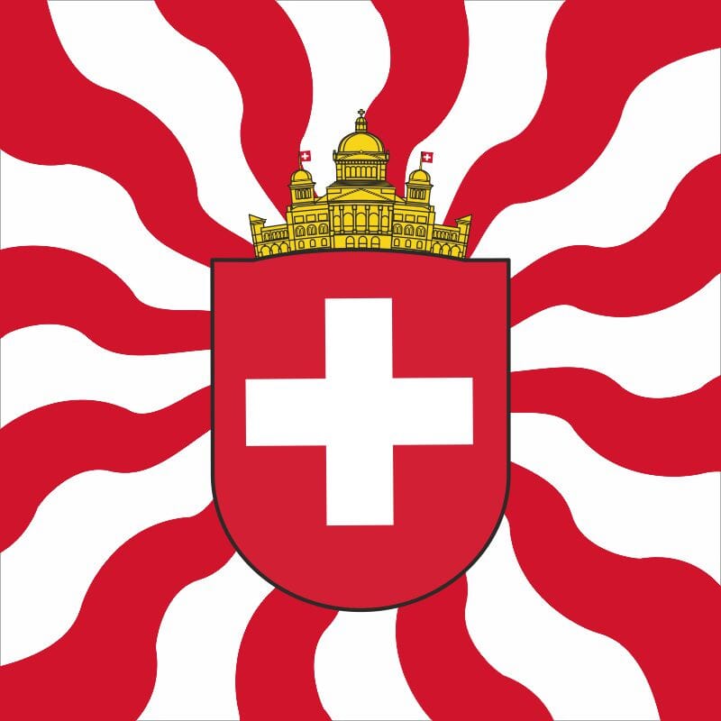 Fahne geflammt Schweiz Parlament | 80 x 80 cm Top-Flag - Bild 1