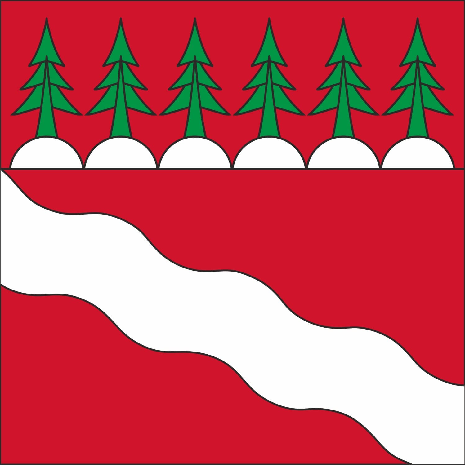 Fahne Gemeinde 3432 L&uuml;tzelfl&uuml;h (BE) | 30 x 30 cm und Gr&ouml;sser - Bild 1