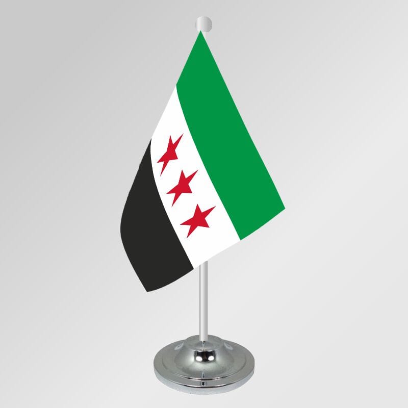 Syrien ab 2025-Tischfahne DeLuxe ohne St&auml;nder | 15.5 x 24 cm - Bild 1