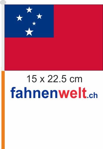 Samoa Fahne / Flagge am Stab Pack &agrave; 4 St&uuml;ck | 15 x 22.5 cm - Bild 1