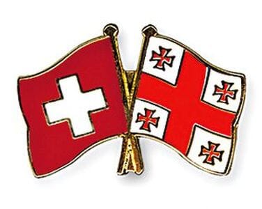 Freundschaftspin Schweiz-Georgien | Gr&ouml;sse ca. 22mm - Bild 1