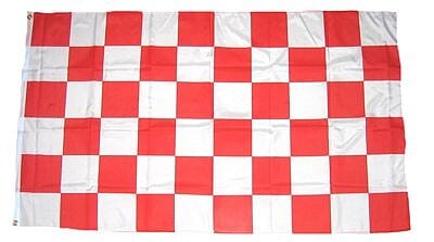Fan-Fahne im Karo Design rot / weiss | 90 x 150 cm - Bild 1