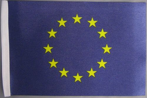 Europ&auml;ische Union Tisch-Fahne DeLuxe ohne St&auml;nder | 15.5 x 24 cm - Bild 2