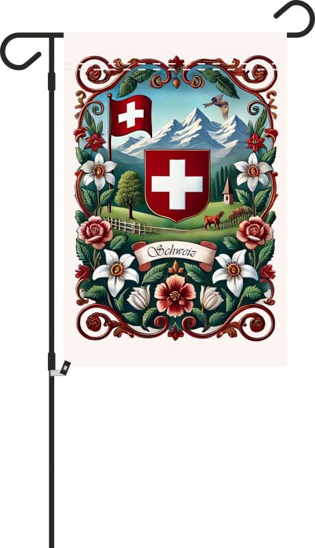 Gartenfahne Schweiz mit Wappen 30x45 cm - Bild 1