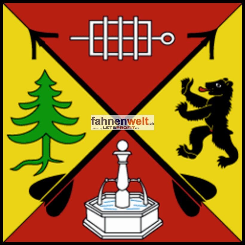 Fahne Gemeinde 1724 Le Mouret (FR) | 30 x 30 cm und Gr&ouml;sser - Bild 1