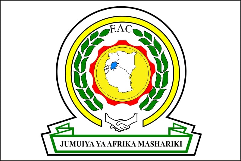 EOC / Ostafrikanische Gemeinschaft / East African Community Tisch-Fahne DeLuxe ohne St&auml;nder | 15.5 - Bild 1