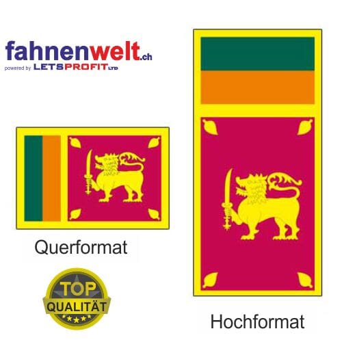 Sri Lanka Fahne aus Multi-Flag im Hoch- und Querformat | diverse Gr&ouml;ssen - Bild 1