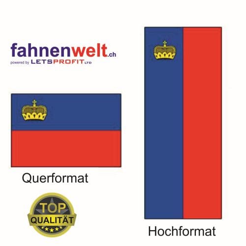 Liechtenstein Fahne aus Multi-Flag im Hoch- und Querformat | diverse Gr&ouml;ssen - Bild 1