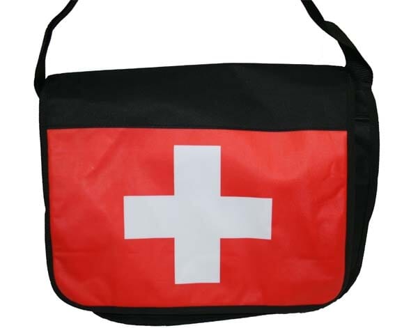 Umh&auml;ngetasche mit Schweizerkreuz | 36 x 32 cm - Bild 1