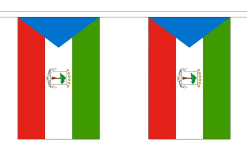 Fahnenkette &Auml;quatorialguinea gedruckt aus Stoff | 30 Fahnen 15 x 22.5 cm 9 m lang - Bild 1
