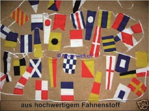 Nautische Fahnenkette hochwertig mit Flaggenalphabet und Zahlenwimpel | ca. 13 m - Bild 3